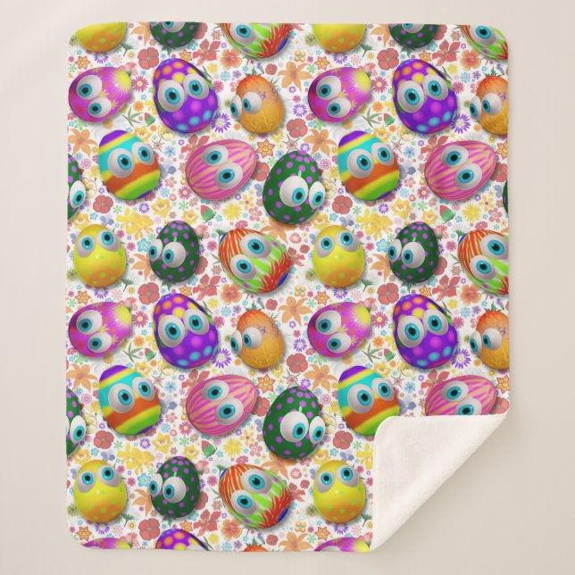Cute and Funny Easter Eggs Cartoon Sherpadecke (Vorderseite)