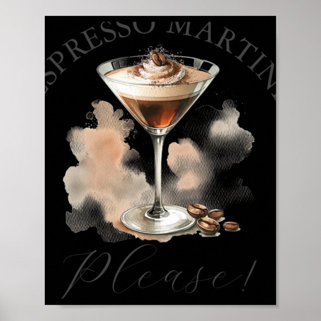 Cute And Funny Espresso Martini T Shirt  Poster (Vorne)