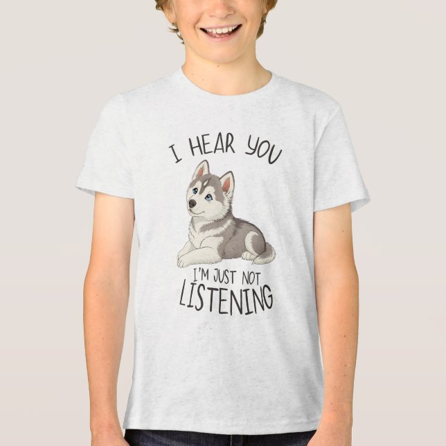 Cute and Funny Husky Tri-Blend Shirt (Vorderseite)