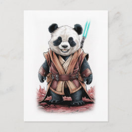 Cute and Funny Panda Design on a White Feiertagspostkarte