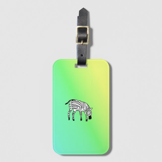 Cute and Happy Kenya Zebra Birthday Gepäckanhänger (Vorderseite Vertikal)