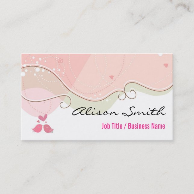 Cute and Romantic Business Card Visitenkarte (Vorderseite)