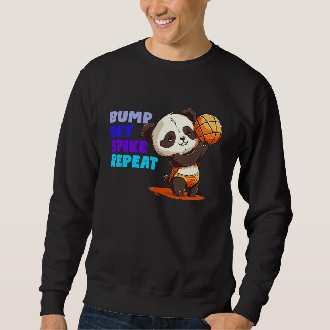 Cute and  Volleyball Baby Panda Sweatshirt (Vorderseite)