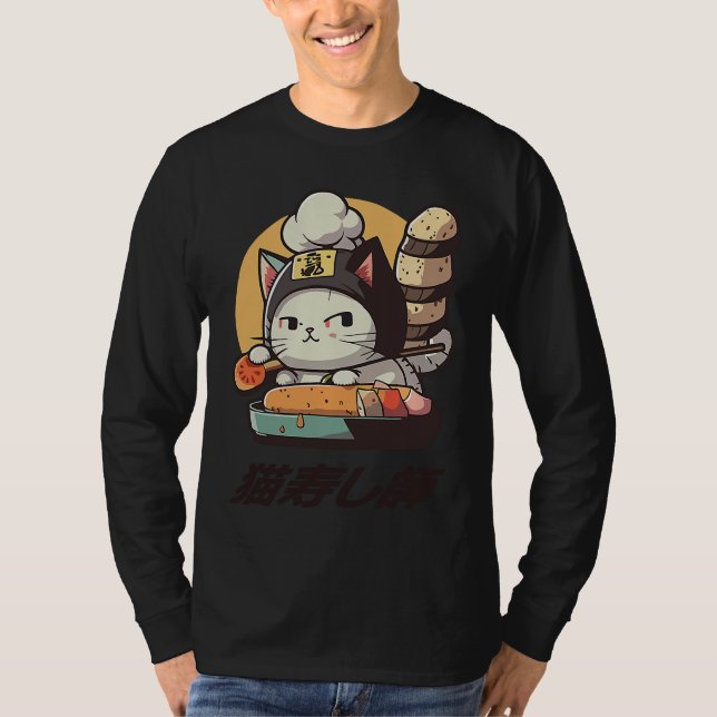 cute and whimsical cat making it as the neko sushi T-Shirt (Vorderseite)
