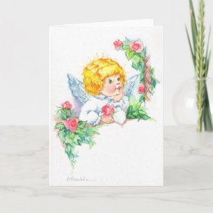 Cute Angels for Baptism or Christening Karte