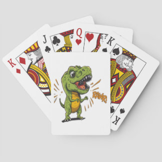 Cute Angry Baby T-Rex RAWR Cartoon Playing Cards Spielkarten