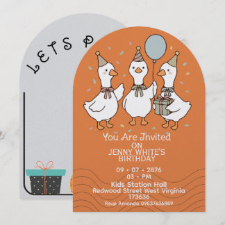 Cute Animal | Ducks Birthday Invitation  Einladung