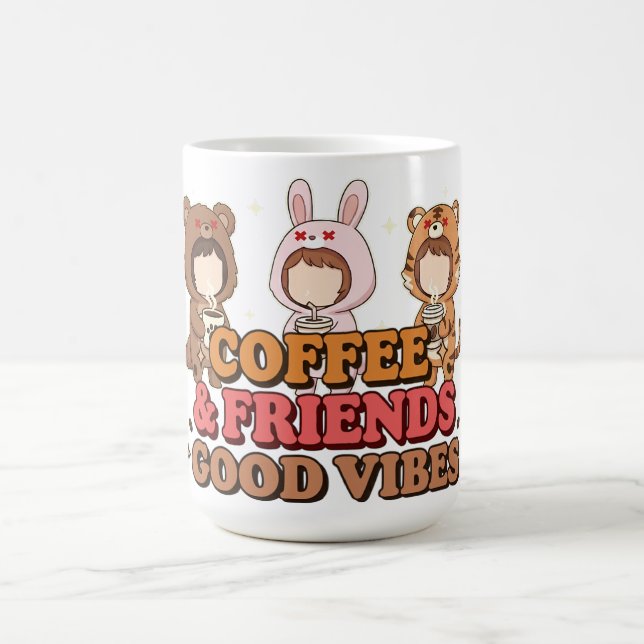 Cute Animal Friends Coffee Lovers Kaffeetasse (Mittel)