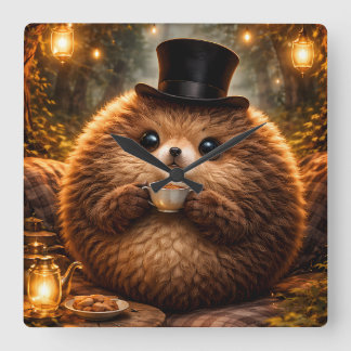 Cute Animal Gift Wall Clock Cozy Room Decor Quadratische Wanduhr