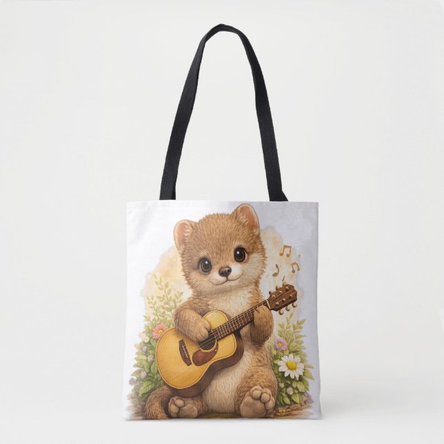 Cute Animal Guitar Tote Bag Kawaii Music (Vorderseite)