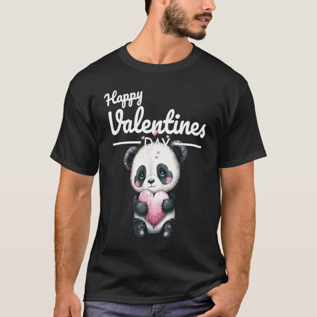 Cute Animal Heart Panda  Happy Valentine Day  9 T-Shirt (Vorderseite)