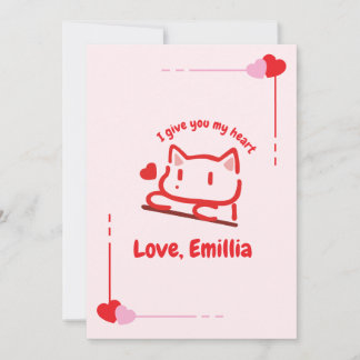 Cute Animal Heart Personalized Karte