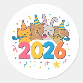 Cute Animal Party Sticker 2026