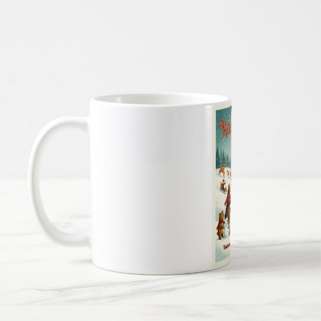 Cute Animals Celebrating Christmas in Snow Kaffeetasse (Links)