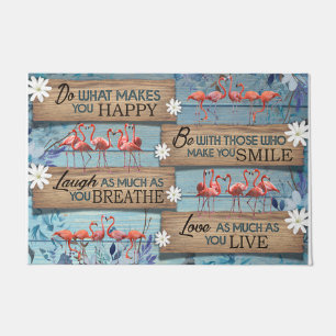 Cute Animals Doormat, Summertime Flamingo  Fußmatte