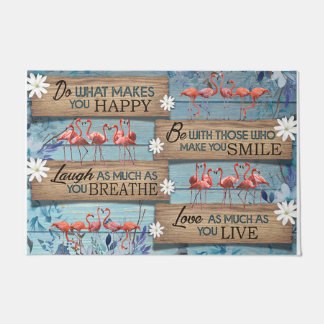 Cute Animals Doormat, Summertime Flamingo  Fußmatte