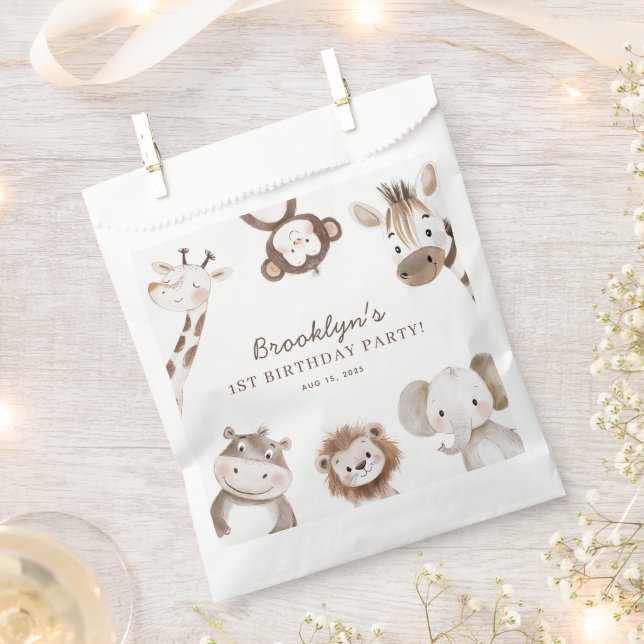 Cute Animals Safari Jungle Birthday Party Kids Geschenktütchen (Ausgeschnitten)