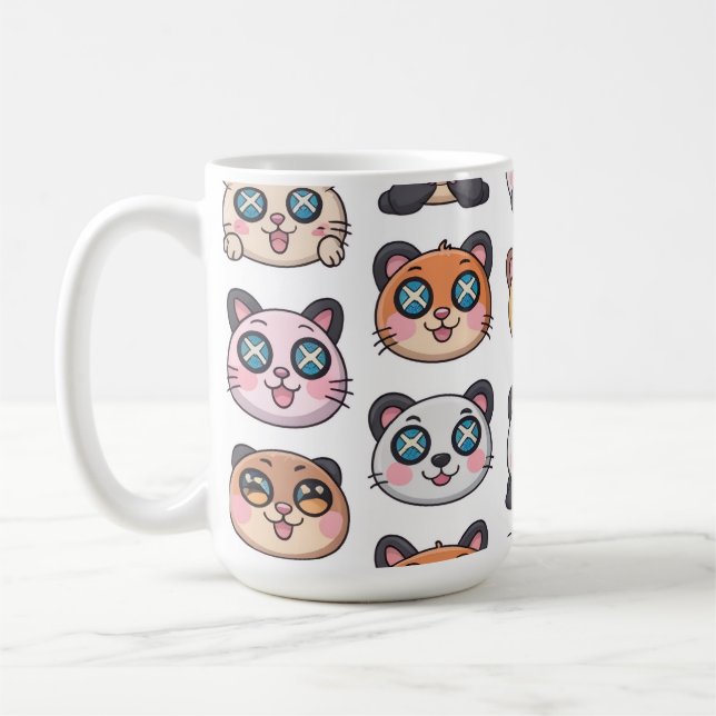 Cute Animals Sticker Sheet Adorable Cartoon Charac Kaffeetasse (Links)