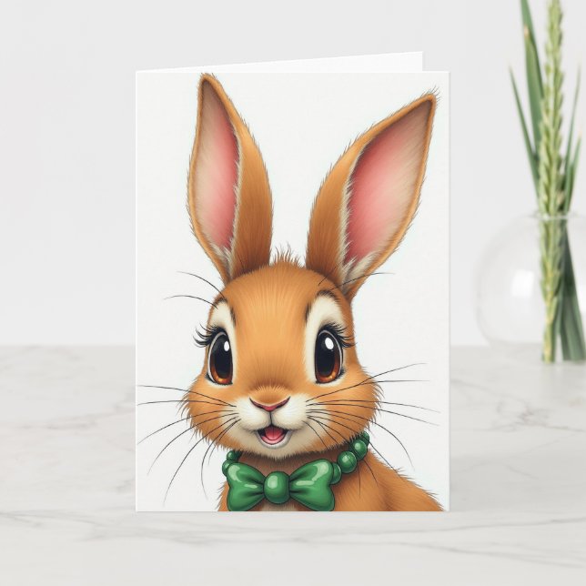 Cute Animated Animal Portrait Card Karte (Vorderseite)