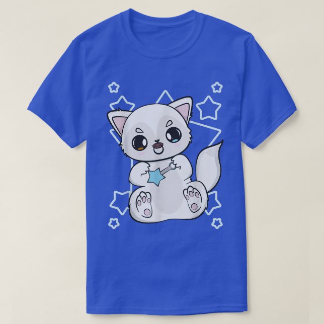 Cute Anime Arctic Fo With Magic Wand For Magicians T-Shirt (Design vorne)