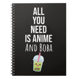 Cute Anime Boba Gifts Bubble Tea Otaku Kawaii Notizblock