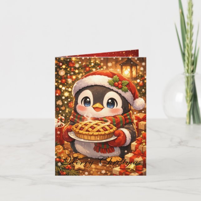 Cute Anime Christmas Card  Karte (Vorderseite)