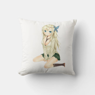 Cute Anime Girl Pillow Art – Soft Aesthetic Waifu  Kissen