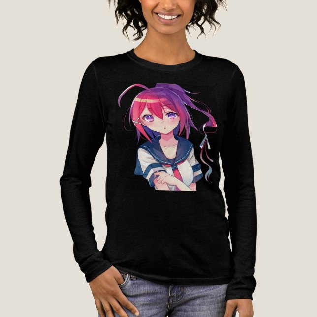Cute anime girl 🤩 Tri-Blend shirt (Vorderseite)