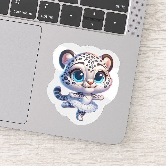 Cute Anime Kawaii Balerina Snow Leopard Stickers Aufkleber (Detail)