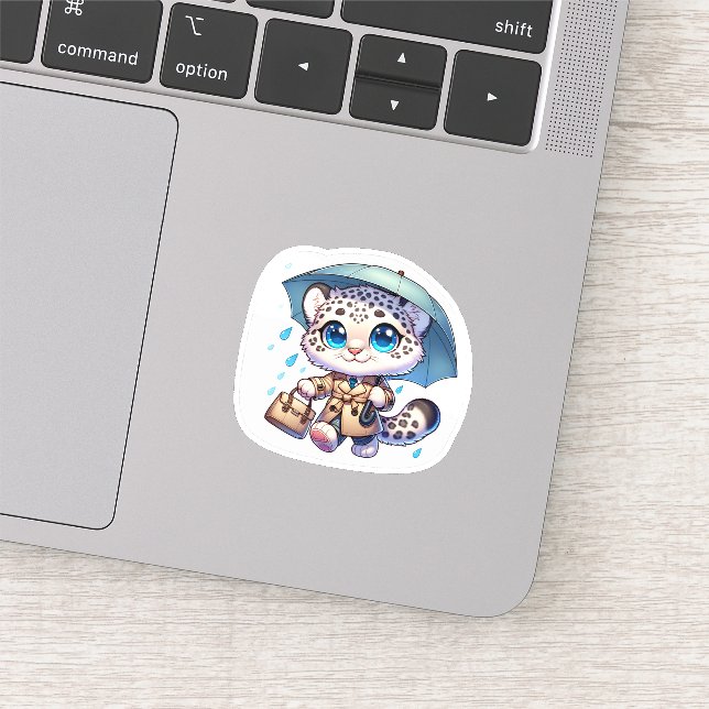 Cute Anime Kawaii Snow Leopard Stickers Aufkleber (Ausschnitt)