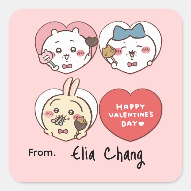 Cute anime  kawaii valentine sticker (Vorderseite)