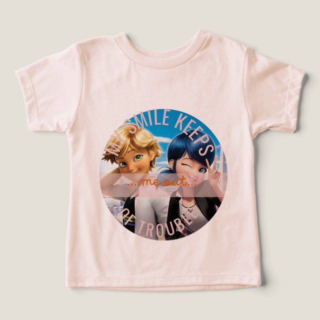 Cute Anime Style Miraculous Ladybug Quote T-Shirt (Design Vorderseite)