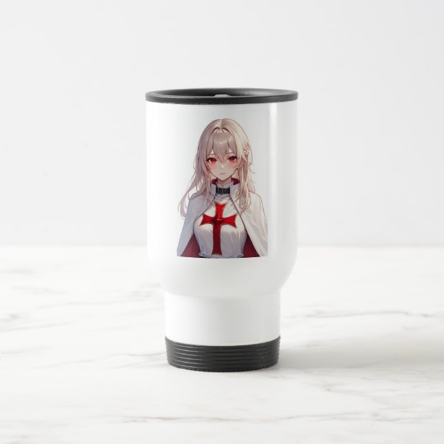 Cute Anime Templar Knight Travel Mug Reisebecher (Mittel)