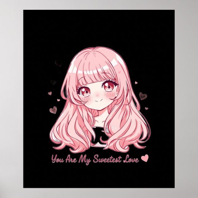 Cute Anime Valentine Sweatshirt Poster (Vorne)