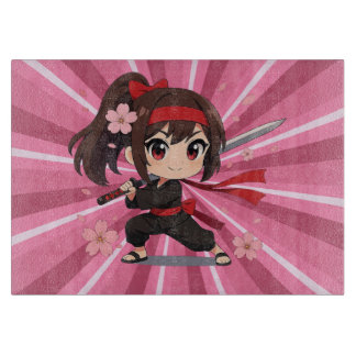 Cute anime warrior blossom girl schneidebrett