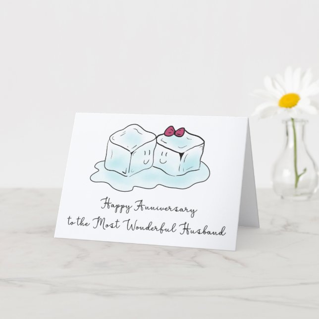Cute Anniversary Card for Husband Cartoon Ice      Karte (Kleine Pflanze)