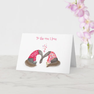 Cute anteaters in love Valentine's Day card Karte