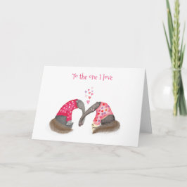 Cute anteaters in love Valentine's Day card Karte