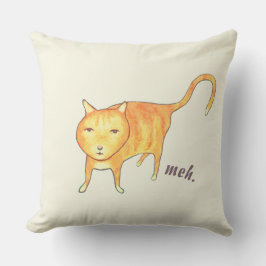 Cute Apathetic Orange Cat Kissen