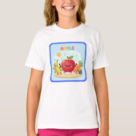 Cute Apple Friends Kids Illustration T-Shirt