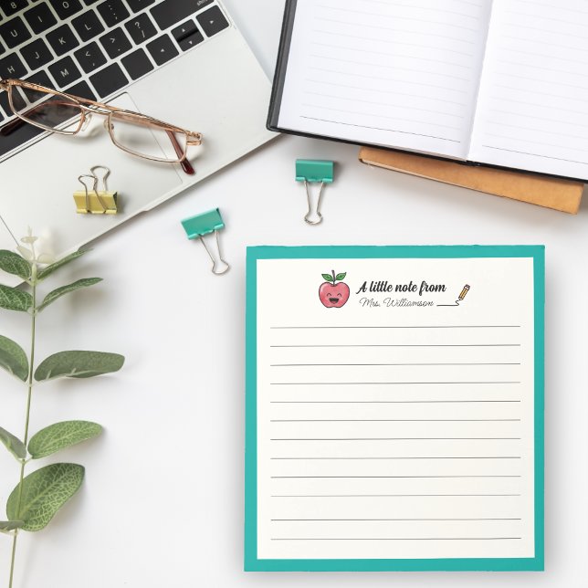 Cute Apple Pencil Teacher Appreciation Gift Notizblock (Von Creator hochgeladen)