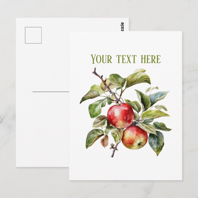 Cute apple vendors customizable  postkarte (Vorne/Hinten)