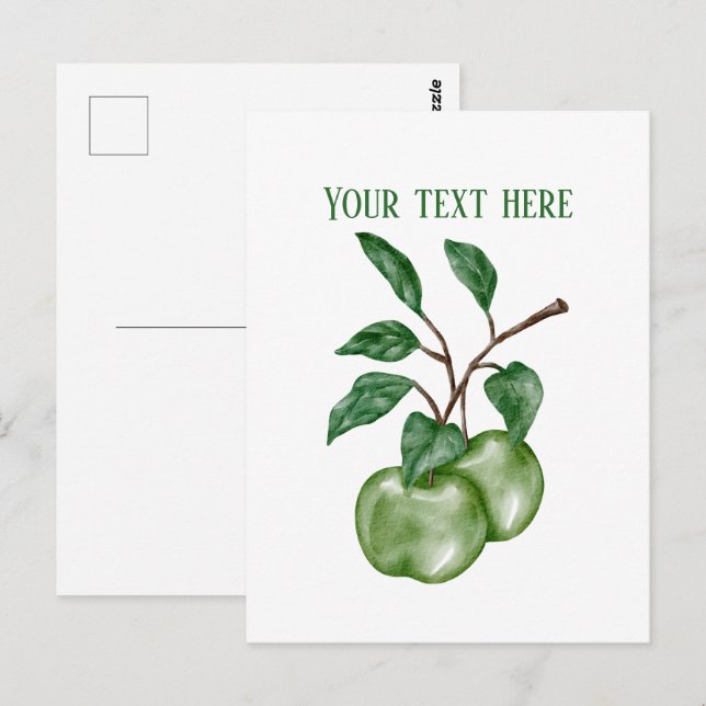 Cute apple vendors customizable  postkarte (Vorne/Hinten)