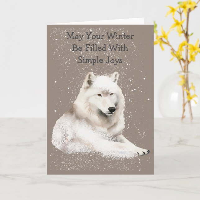 Cute Arctic Pals Snowy Winter Greeting Card Karte (Gelbe Blume)