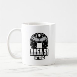 Cute Area 51 Alien-Raumschiff Retro Kaffeetasse