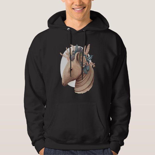 Cute Armadillo Flower Crown Watercolor Animal Hoodie (Vorderseite)