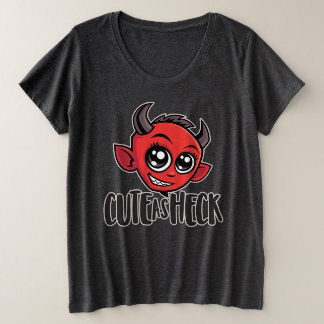 Cute as Heck Devil Große Größe T-Shirt (Design vorne)