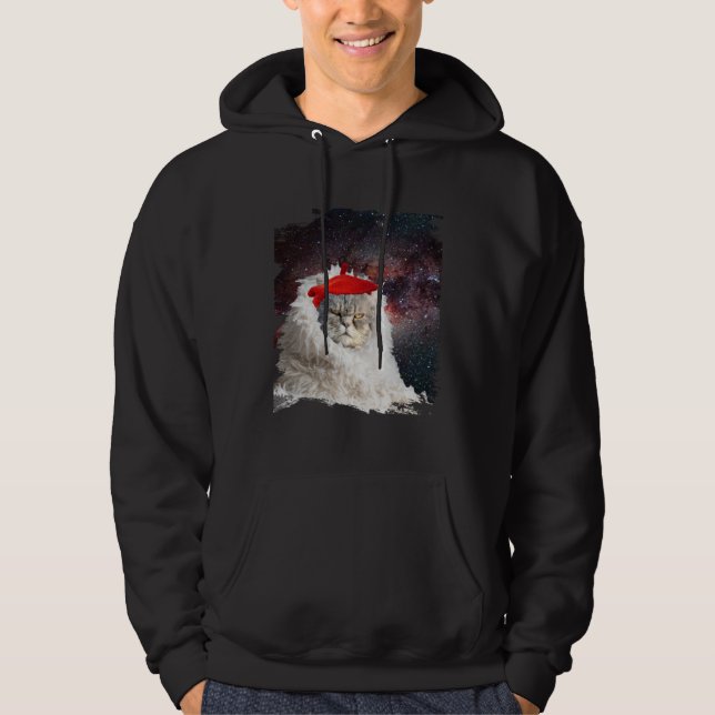 Cute Astro Space Cat In Universe Hoodie (Vorderseite)