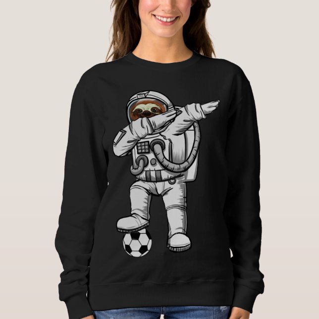 Cute Astronaut Astronomy Dabbing Sloth  Galaxy Soc Sweatshirt (Vorderseite)
