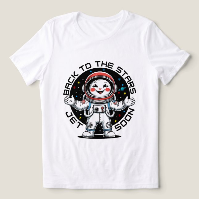 Cute astronaut back to the stars design  Tri-Blend shirt (Design Vorderseite)